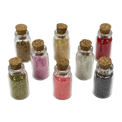 Boncuk Pul Toz Sim (8 adet) - Mantar Tıpalı Minik Cam Şişeli s5075