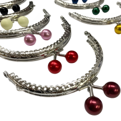 Boncuklu Metal Oval Cüzdan Klipsi 11 cm M7