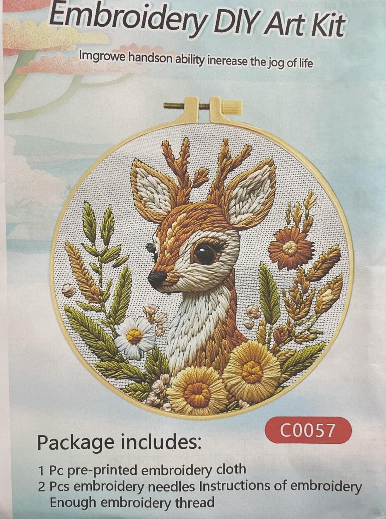 Elegant Kanaviçe Baskılı Etamin Kiti (iplik, iğne, kumaş) 15*15 cm Cz0057