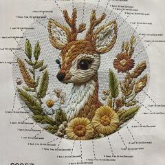 Elegant Kanaviçe Baskılı Etamin Kiti (iplik, iğne, kumaş) 15*15 cm Cz0057