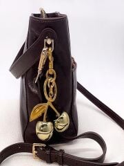 Elegant Kiraz Gold Charm Anahtarlık Çanta Aksesuarı