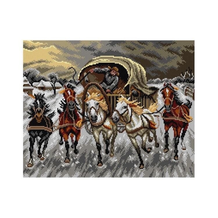 Orchidea Baskılı Goblen At Arabası 2921 40*50 cm