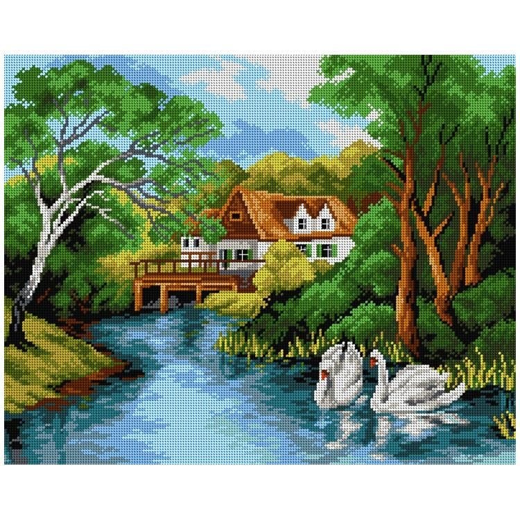 Orchidea Baskılı Goblen Kuğular 2522 40*50 cm