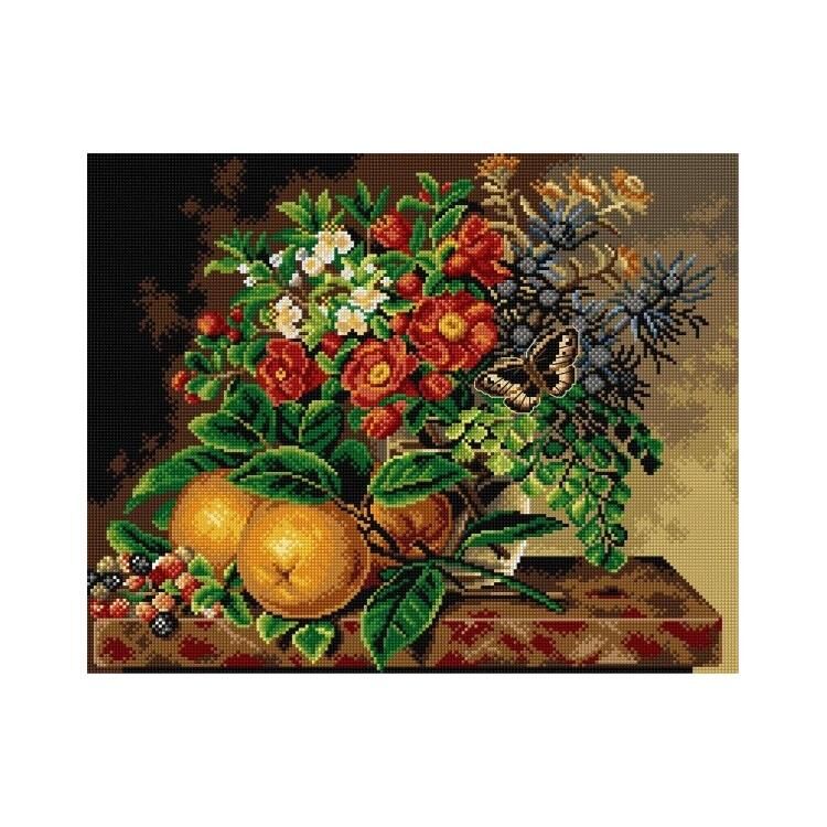Orchidea Baskılı Goblen Portakal ve Çiçekler 2905 40*50 cm