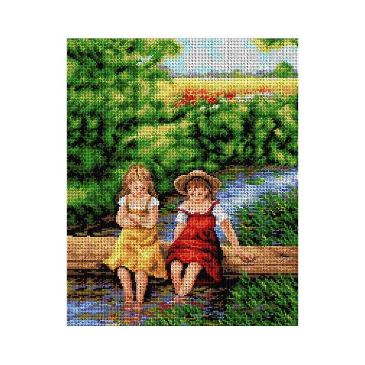 Orchidea Baskılı Goblen Nehirde Kızlar 2275 40*50 cm