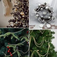 Sıralı Yuvarlak Deliksiz Plastik İnci 8 mm 9 metre