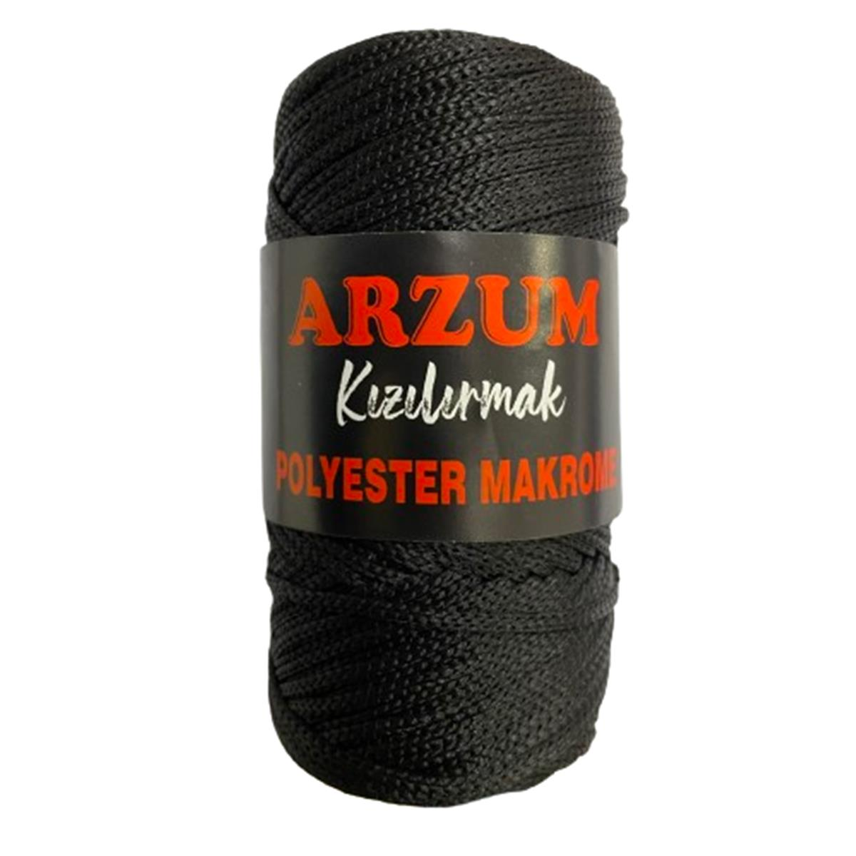 Arzum Kızılırmak Polyester Makrome İpi 100 gr Siyah