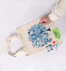 5D Yapışan Boncuk Kanvas Tote Çanta Seti 31*34 cm Kelebek