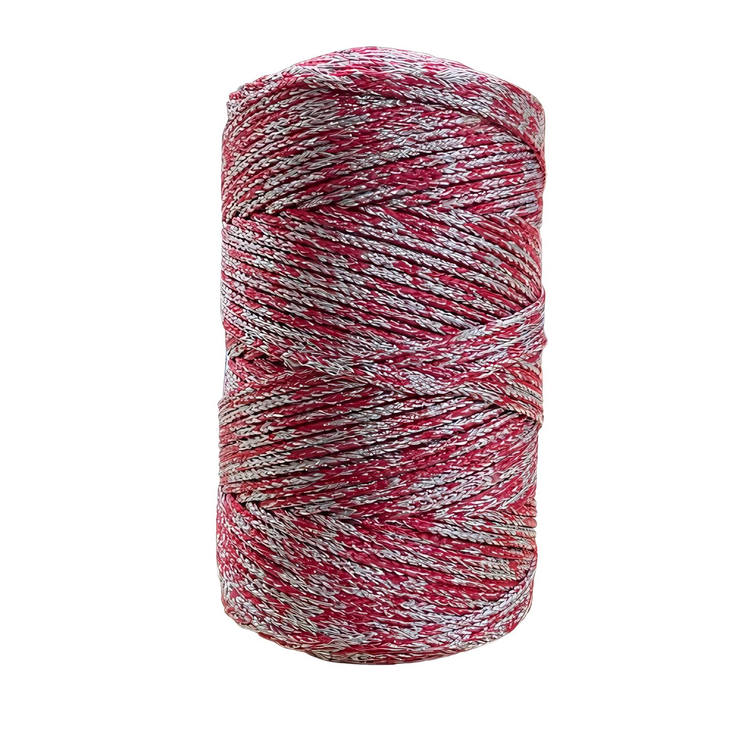 Nazz Simli Polyester Makrome El Örgü İpi 200 gr 31 Simli Bordo