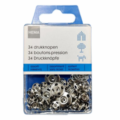 Hema Metal Çıtçıt Seti Gümüş - Alman Malı