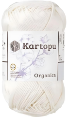 Kartopu Organica ve Prints Amigurumi Pamuk Cotton El Örgü İpi K019 Krem