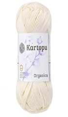 Kartopu Organica ve Prints Amigurumi Pamuk Cotton El Örgü İpi K019 Krem