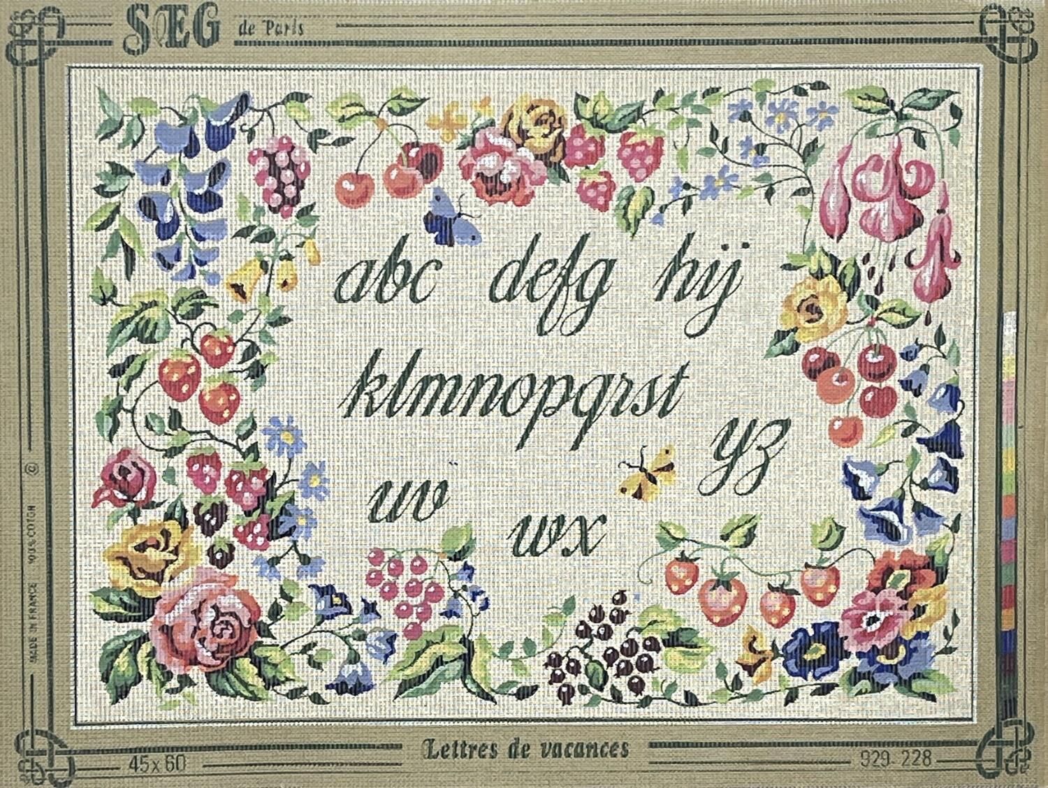 Seg Baskılı Goblen 929 228 Letters De Vacances 45x60cm Tablo Pano Sadece Goblen Kumaşı SORUNSUZ
