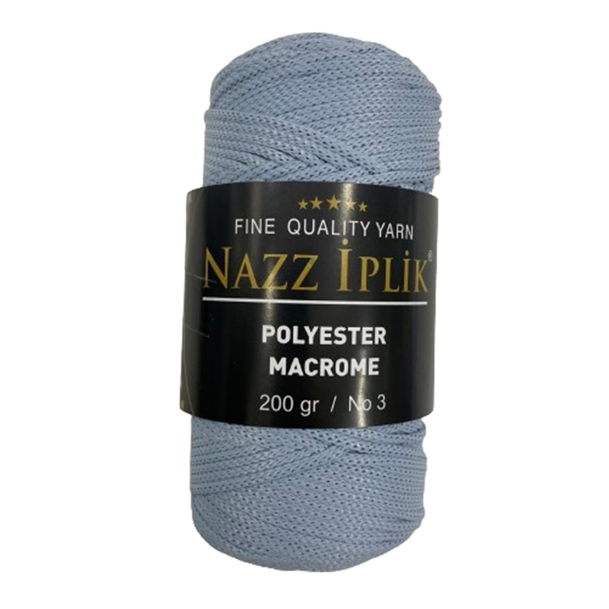 Nazz Polyester Makrome El Örgü İpi 200 gr 05 Bebe Mavi