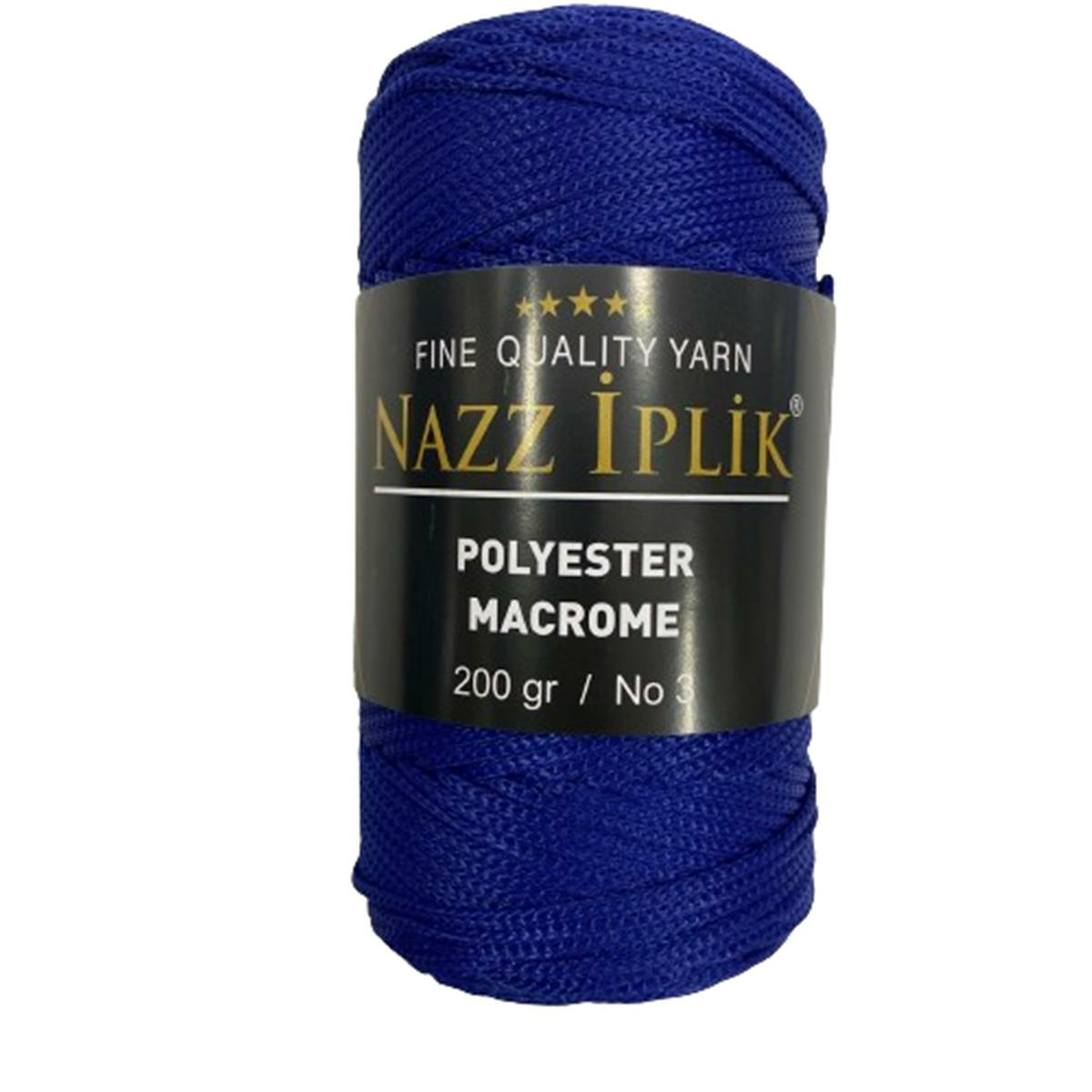 Nazz Polyester Makrome El Örgü İpi 200 gr 06 Saks Mavi