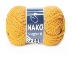 Nako Spaghetti El Örgü İpliği 100 gr 941 Hardal