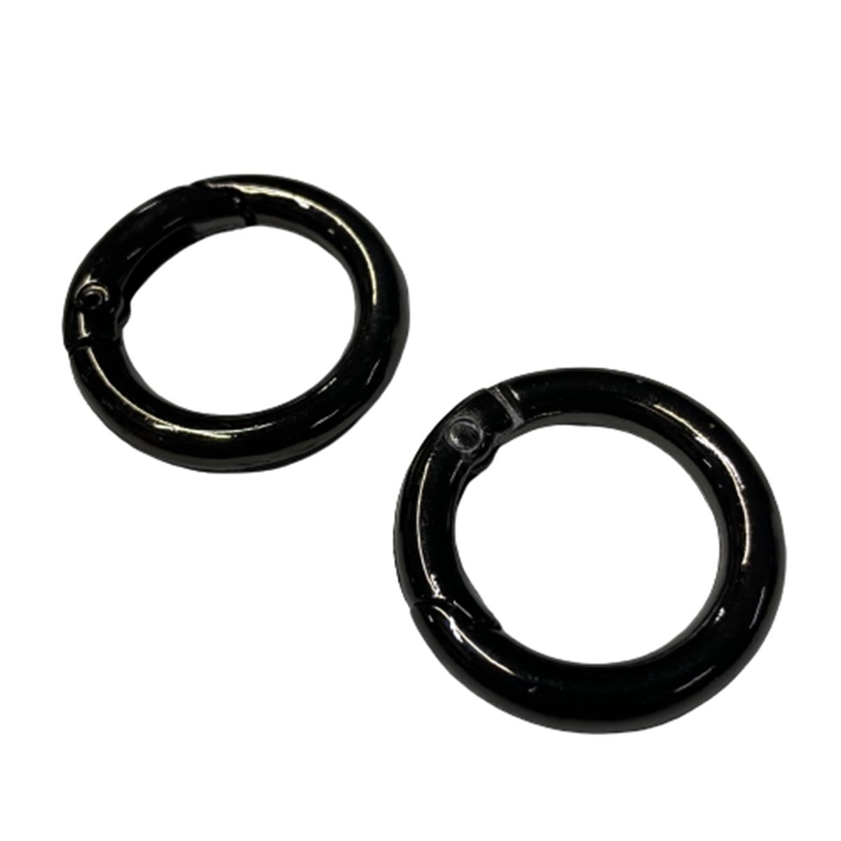 Metal Yaylı Papağan Çanta Halkası-Klips 1 Çift Antrasit 2,5 cm