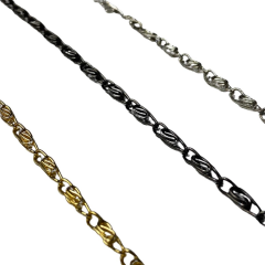 Metal Kancalı Çanta Zinciri Tilki Kuyruğu 120 cm znx01 Antrasit