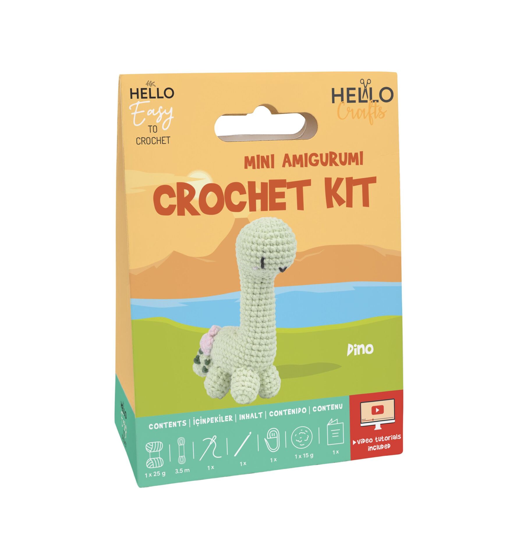 Hello Mini Amigurumi Crochet Kit Dino HCx131