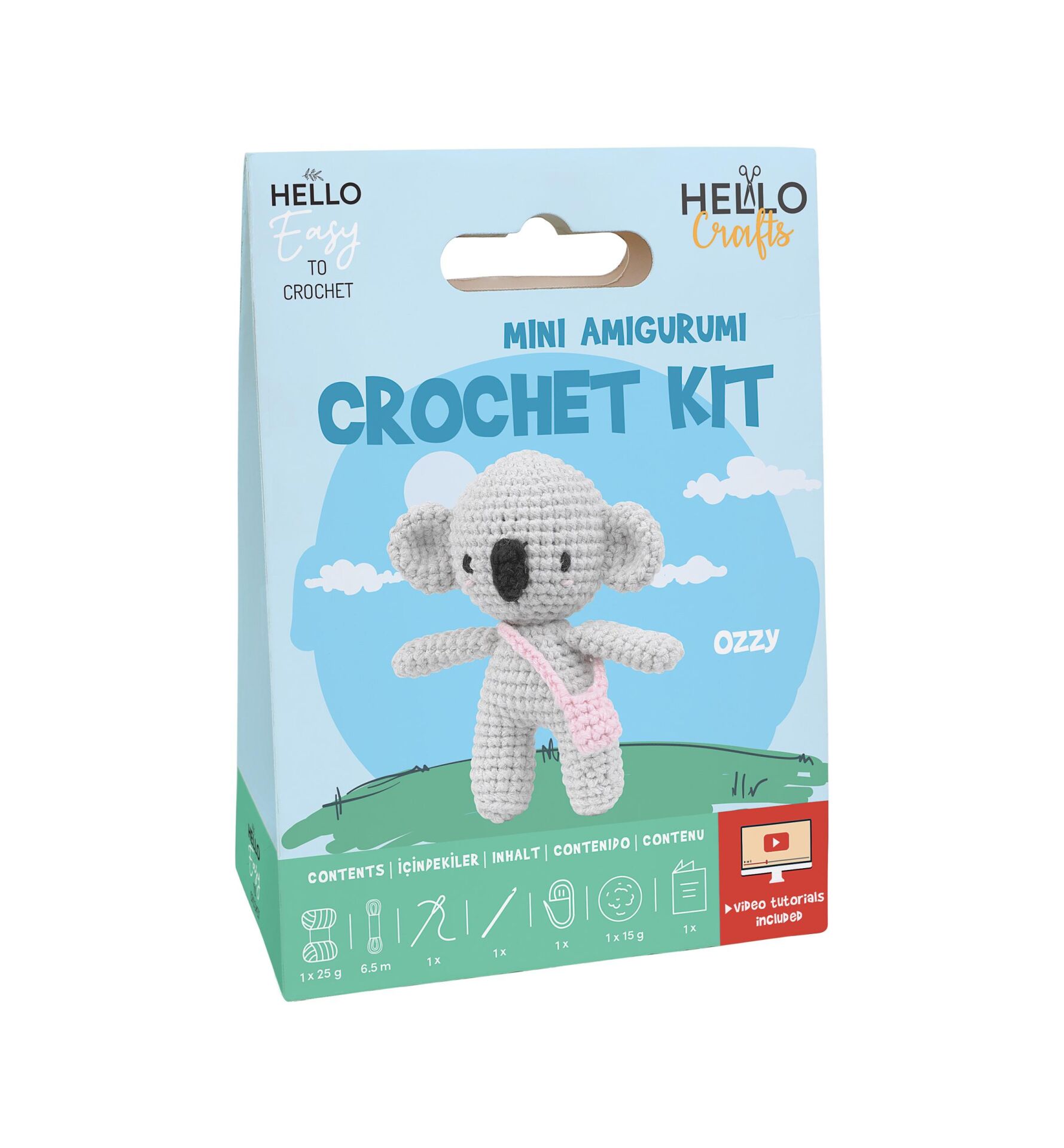 Hello Mini Amigurumi Crochet Kit Ozzy HCx129