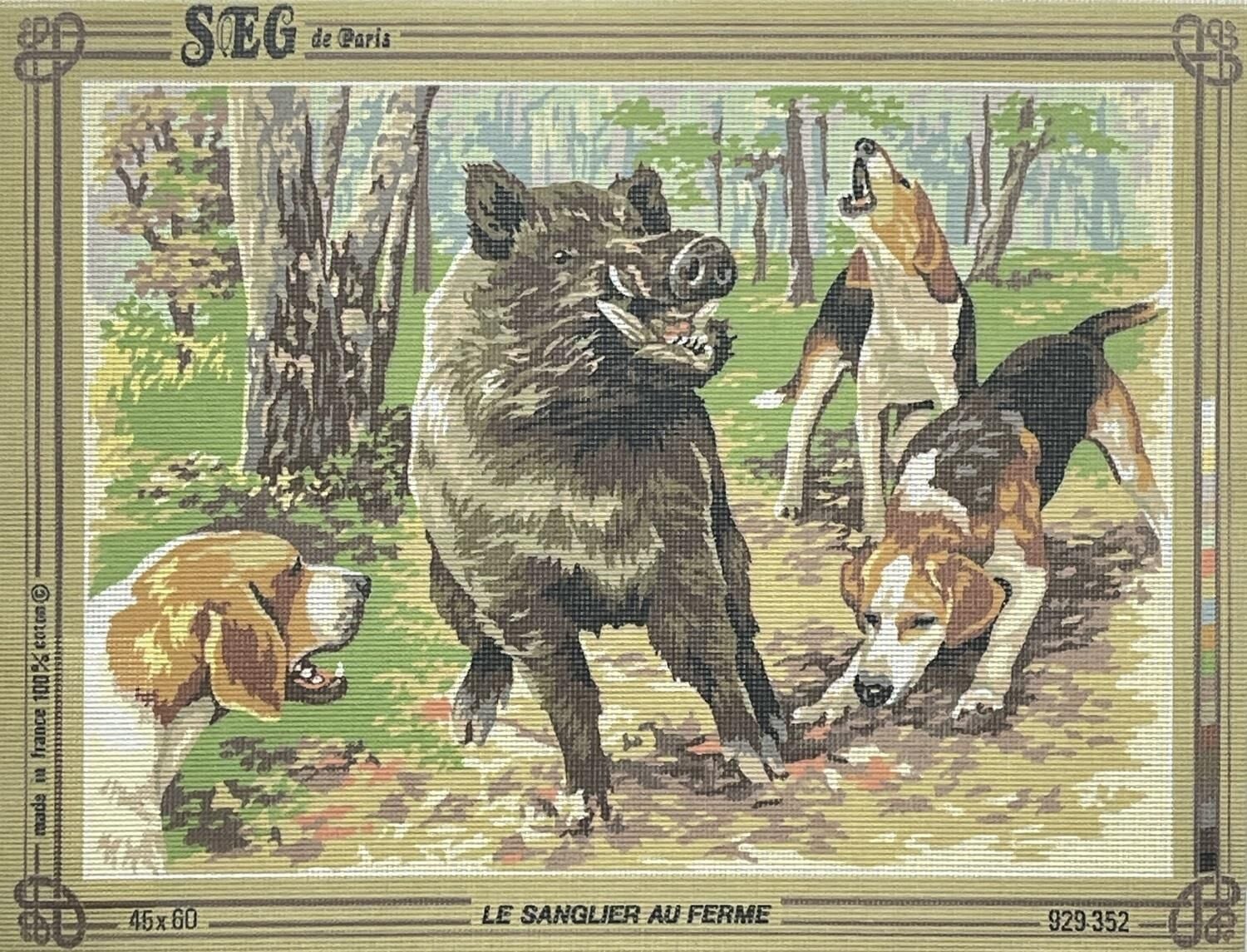 Seg Baskılı Goblen 929 352 Le Sanglier Au Ferme 45x60cm Tablo Pano