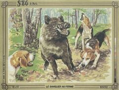 Seg Baskılı Goblen 929 352 Le Sanglier Au Ferme 45x60cm Tablo Pano