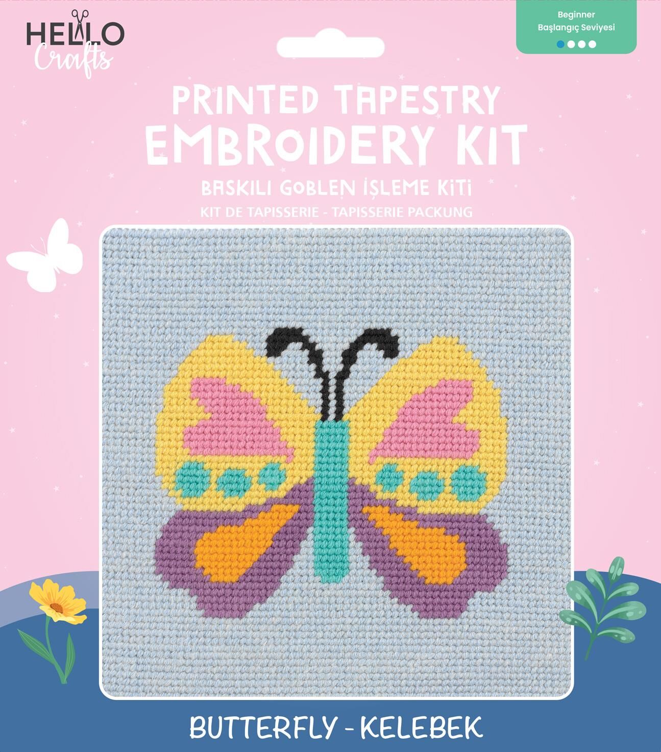 Hello Baskılı Goblen İşleme Kiti 15*15 cm HCx503