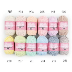 Tuva Hello Soft Chenille 12'li İplik Seti PASTEL