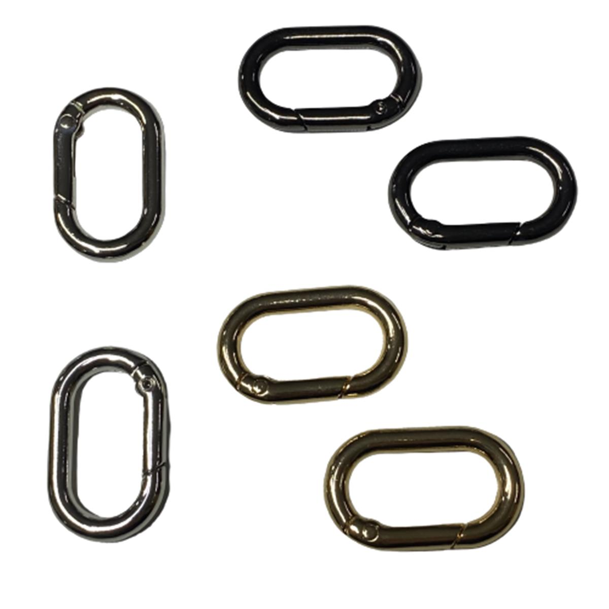 Metal Yaylı Oval Çanta Halkası-Klips 1 Çift