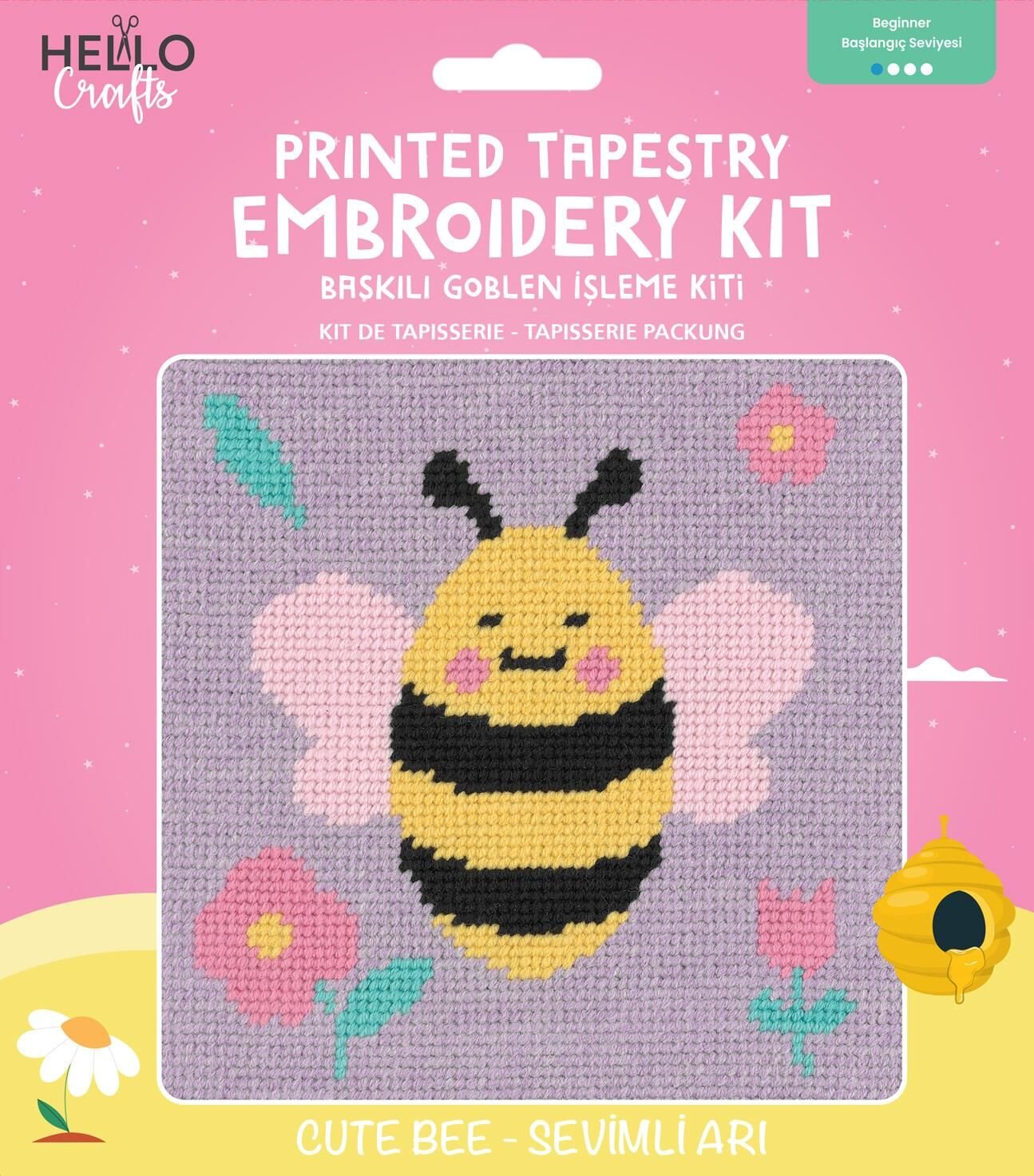 Hello Baskılı Goblen İşleme Kiti 15*15 cm HCx509