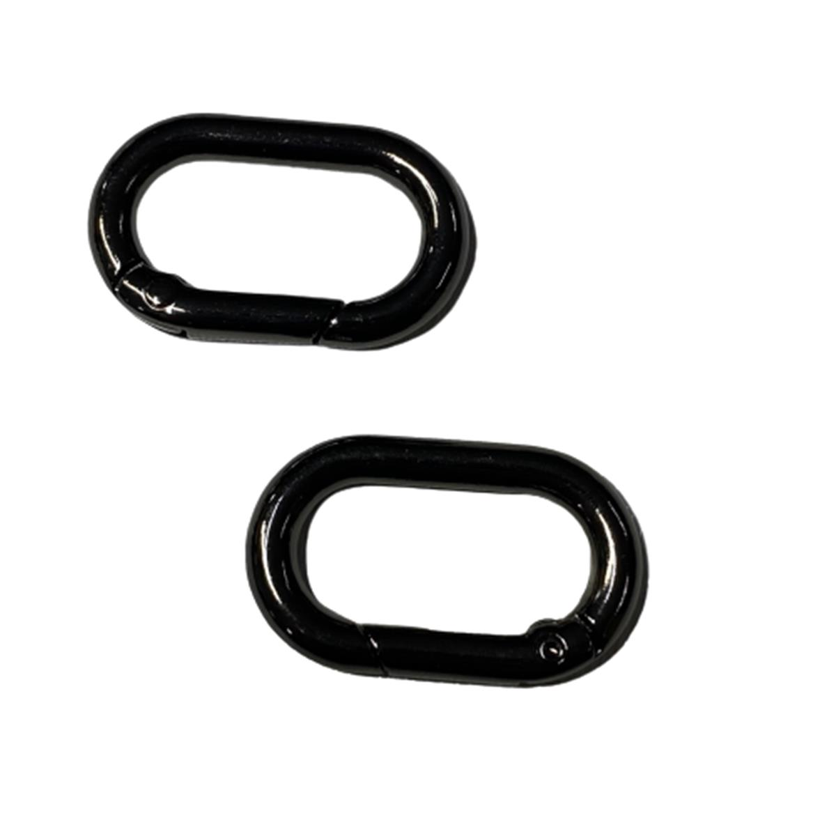 Metal Yaylı Oval Çanta Halkası-Klips 1 Çift Antrasit