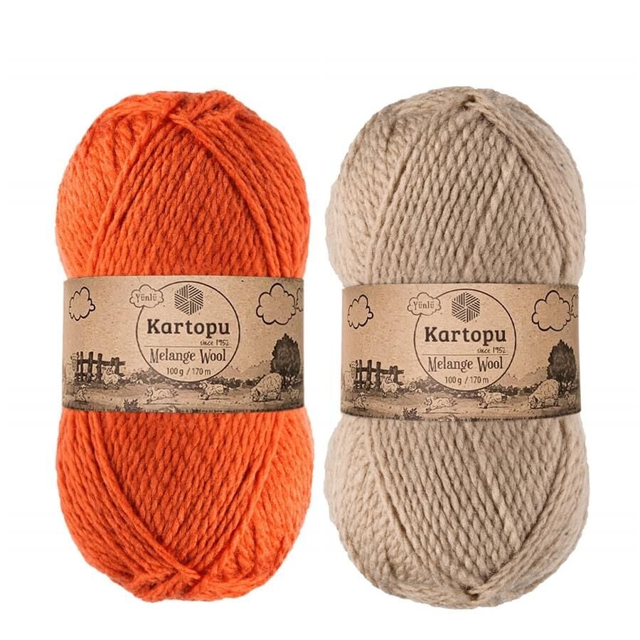 Kartopu Melange Wool El Örgü Yünü İpliği 100 gr