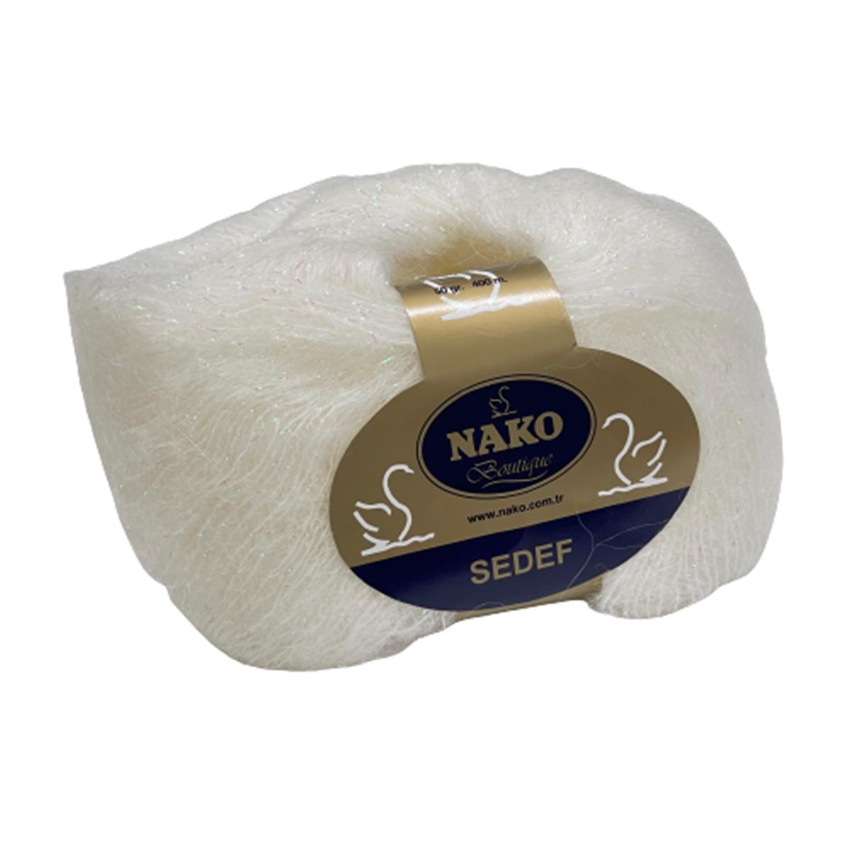 Nako Boutique Sedef El Örgü İpliği 50 gr 208 Beyaz