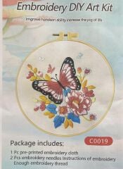 Elegant Kanaviçe Baskılı Etamin Kiti (iplik, iğne, kumaş) 15*15 cm Cz0019
