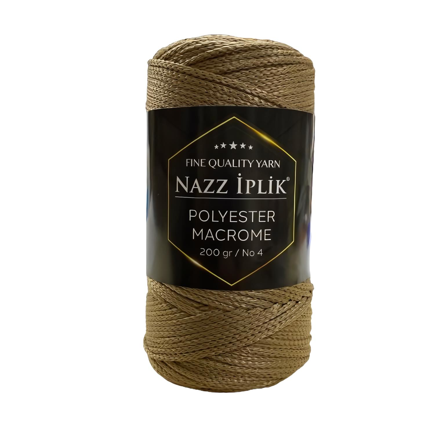 Nazz Polyester Makrome El Örgü İpi 200 gr 56 Parlak Kahve