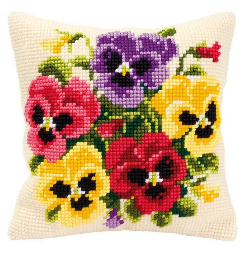 Vervaco İşlenecek Goblen Yastık Etamin Çiçek Kiti PN-0008685