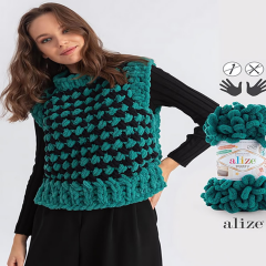 Alize Puffy El Örgü İpi İpliği Yünü 100 gr 530 BEJ