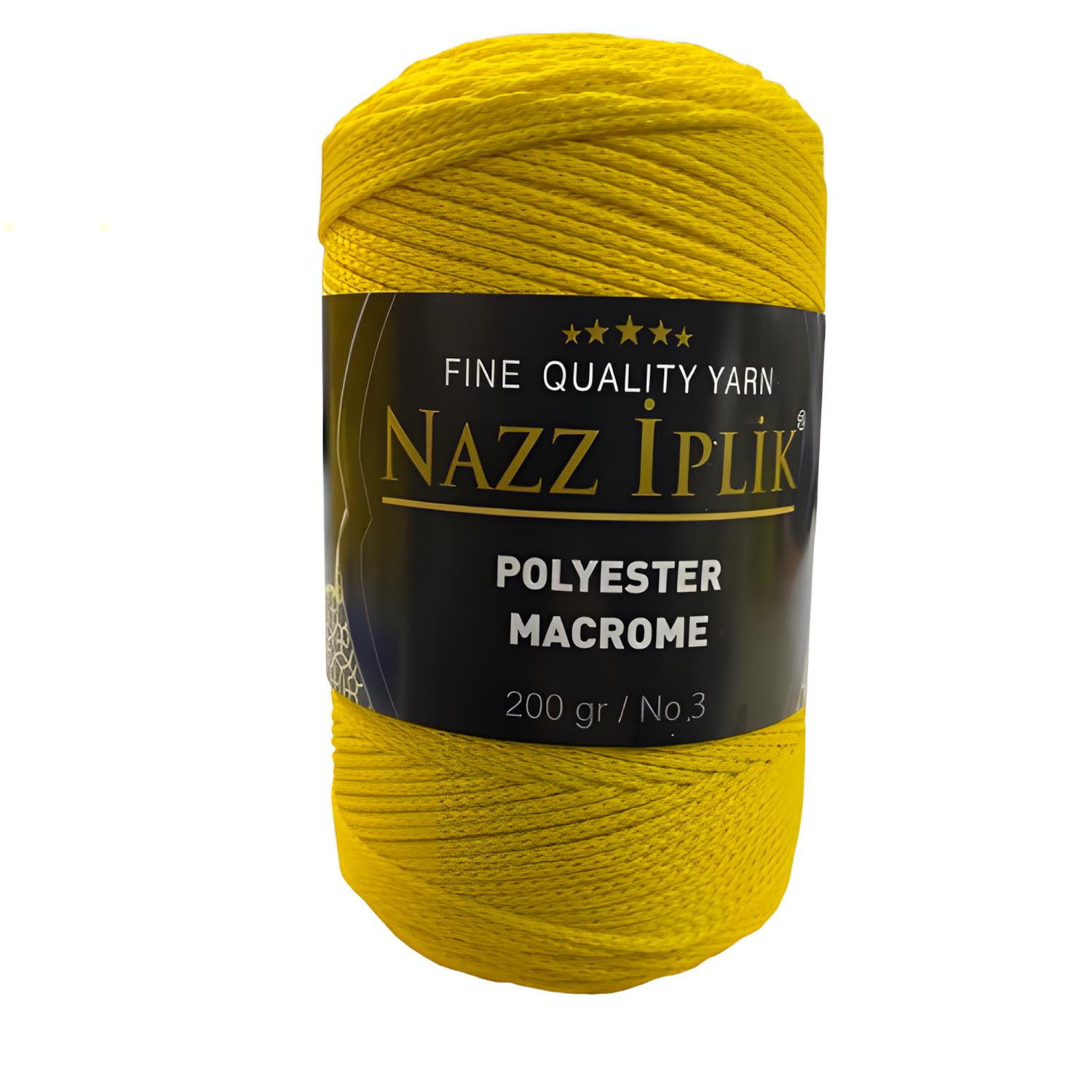 Nazz Polyester Makrome El Örgü İpi 200 gr 66 Sarı