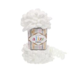 Alize Puffy El Örgü İpi İpliği Yünü 100 gr 55 BEYAZ