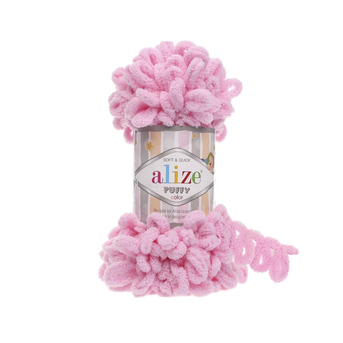 Alize Puffy El Örgü İpi İpliği Yünü 100 gr 185 PEMBE