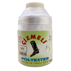 Çizmeli Polyester Perde ve Havlu İpliği No:30 100 gr Siyah