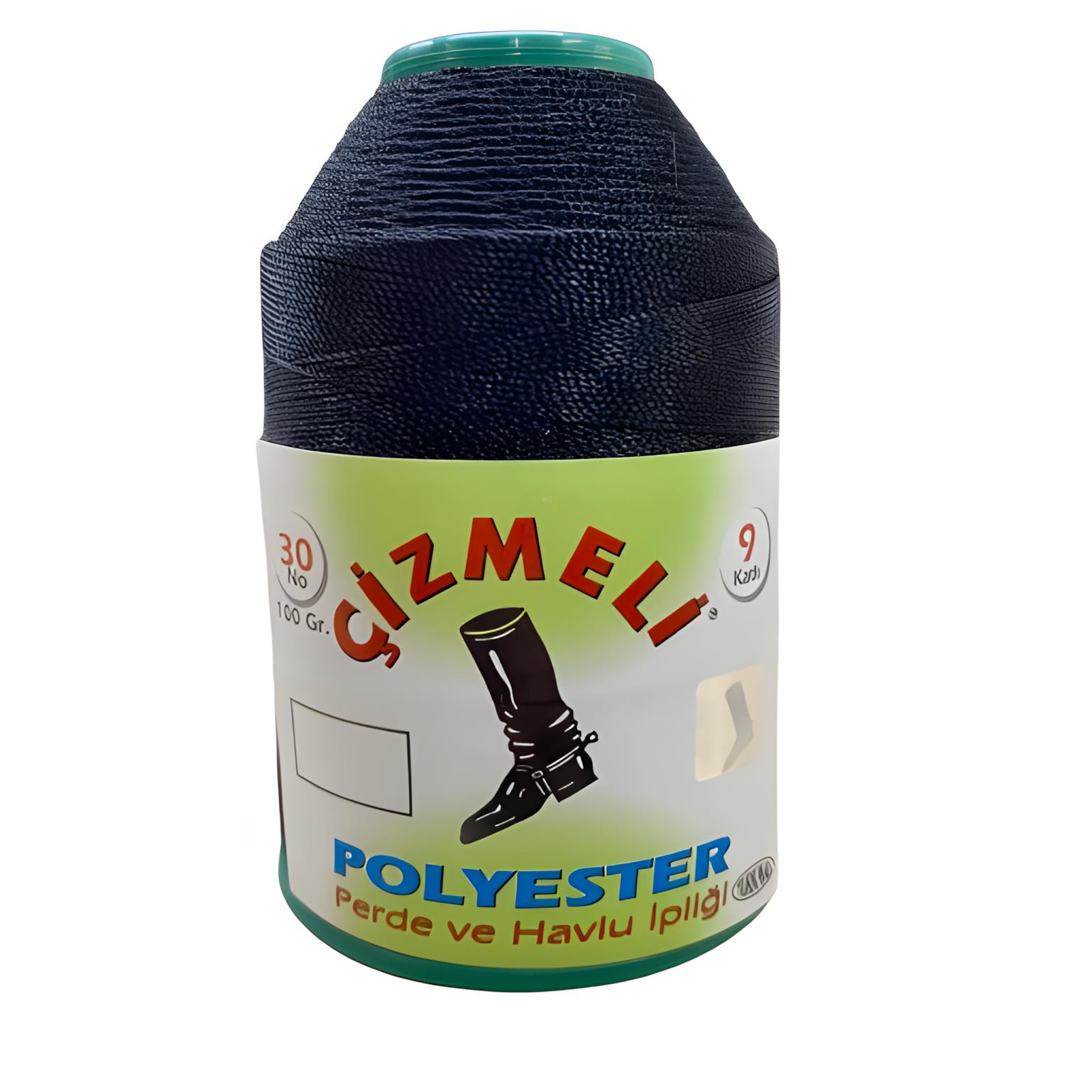 Çizmeli Polyester Perde ve Havlu İpliği No:30 100 gr Siyah