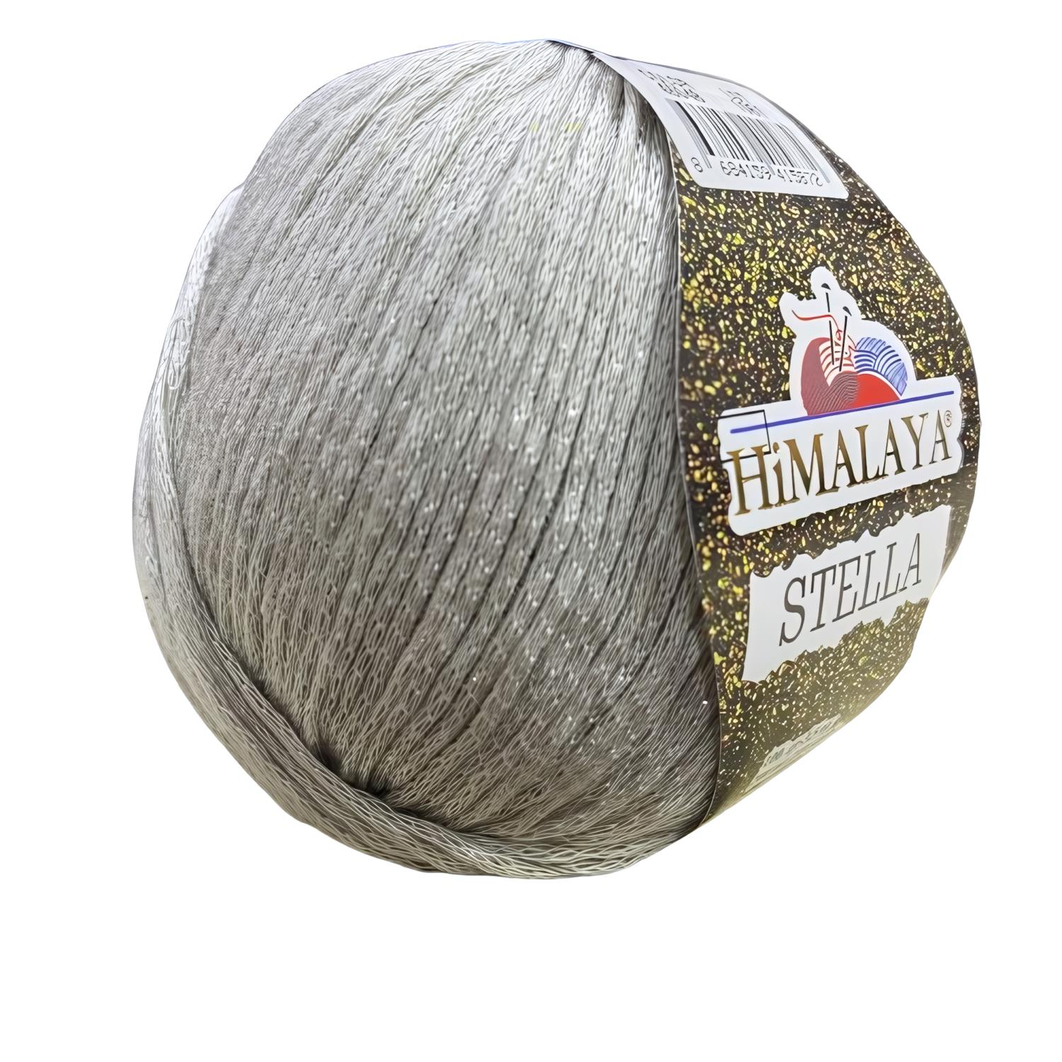 Himalaya Stella Simli El Örgü İpliği 100 gr 46048 Açık Gri