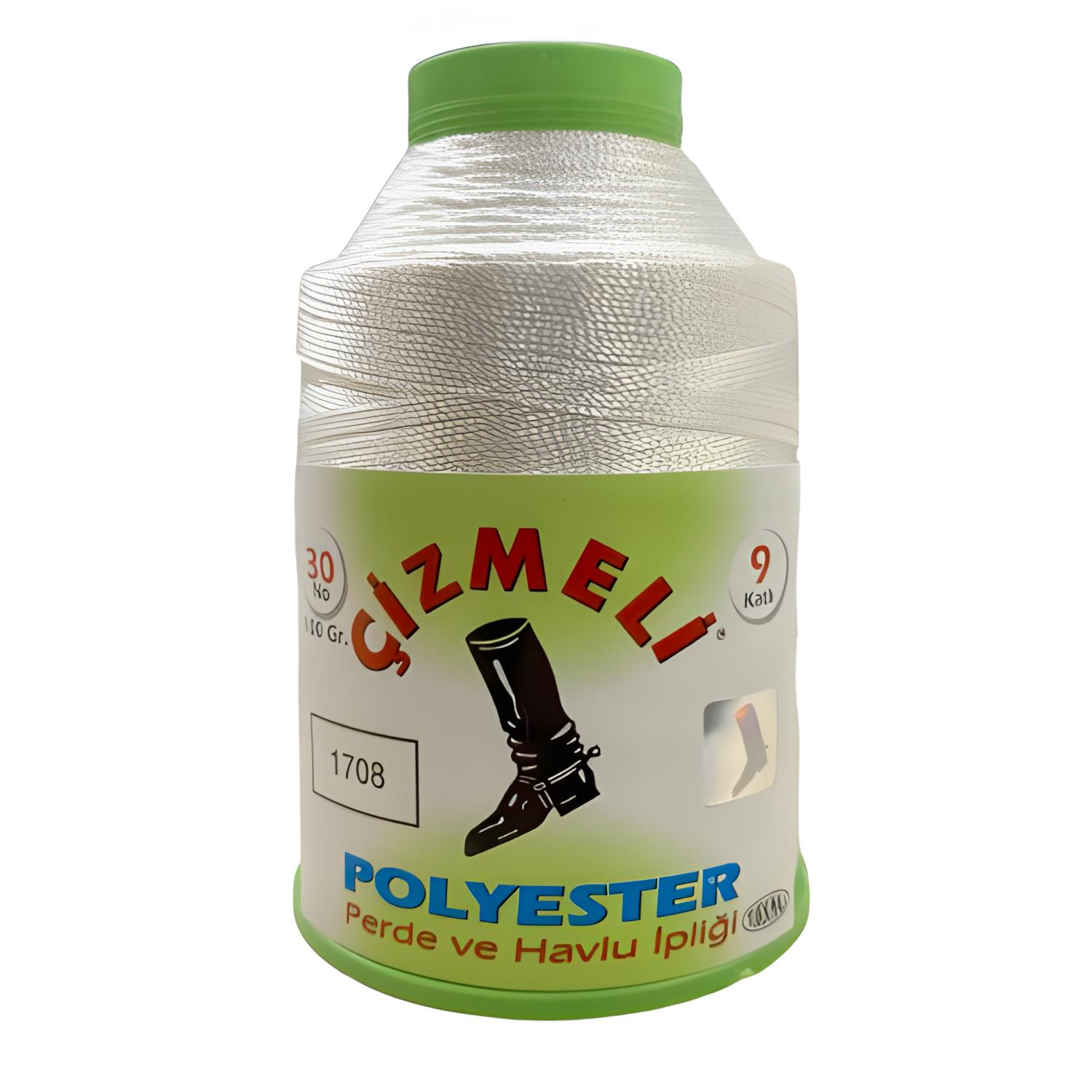 Çizmeli Polyester Perde ve Havlu İpliği No:30 100 gr 1708 Kırık Beyaz
