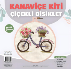 Tuva Kanaviçe Etamin Kiti Çiçekli Bisiklet 19 cm K102