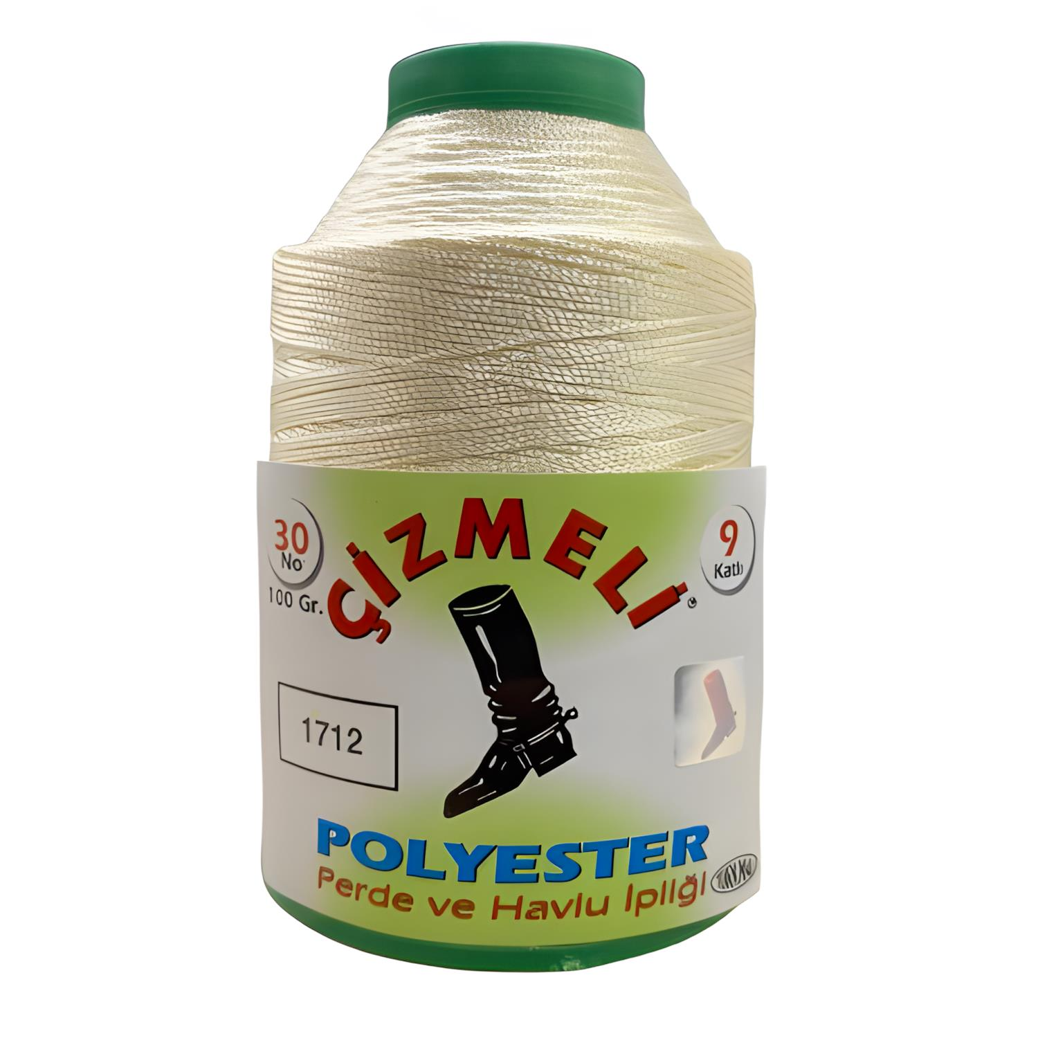 Çizmeli Polyester Perde ve Havlu İpliği No:30 100 gr 1712 Krem