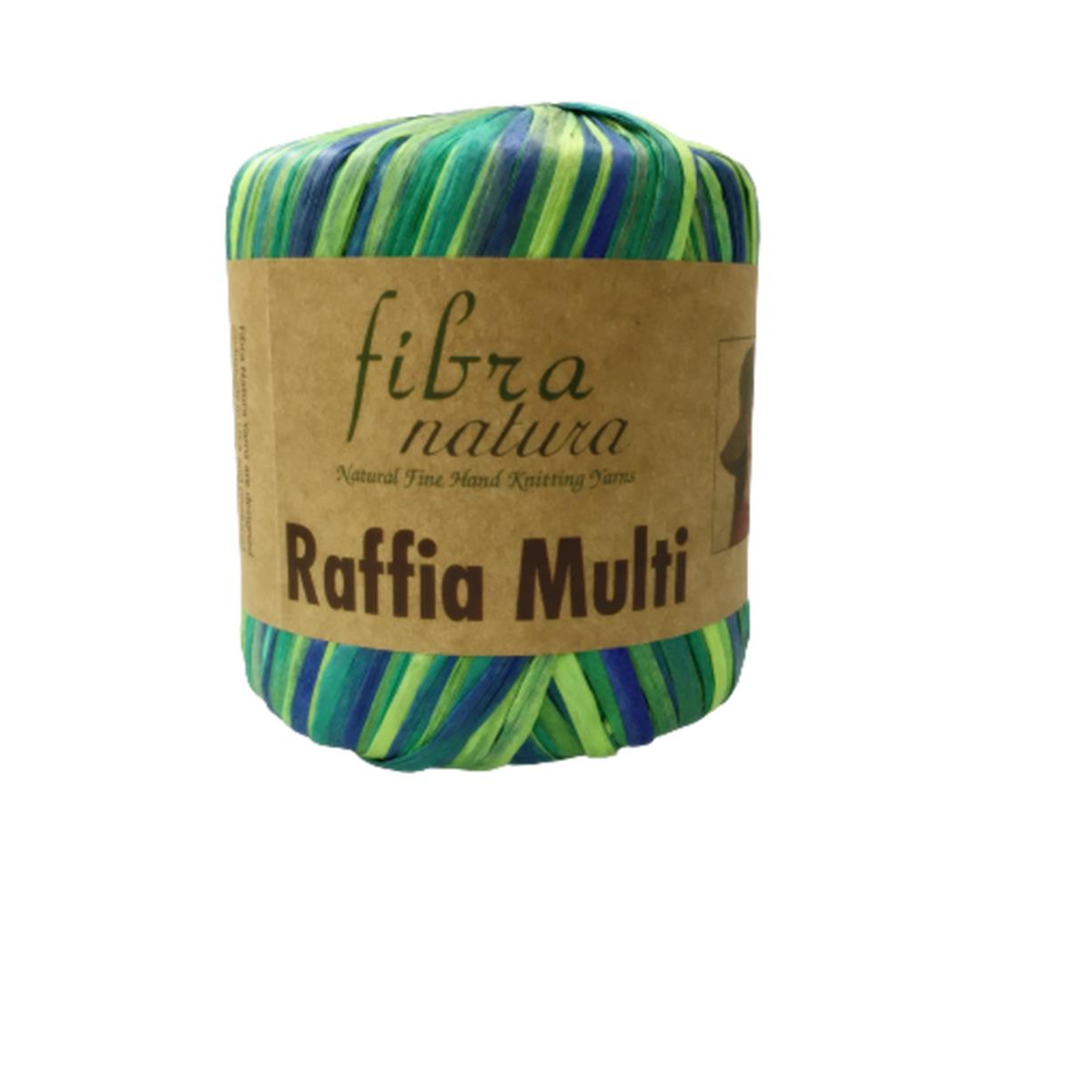 Himalaya Fibra Natura Raffia Multi - Rafya Şapka Çanta Kağıt İp 117 05 Yeşil Mavi