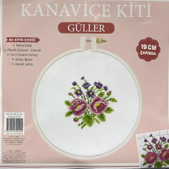 Tuva Kanaviçe Etamin Kiti Güller 19 cm MGCS01X