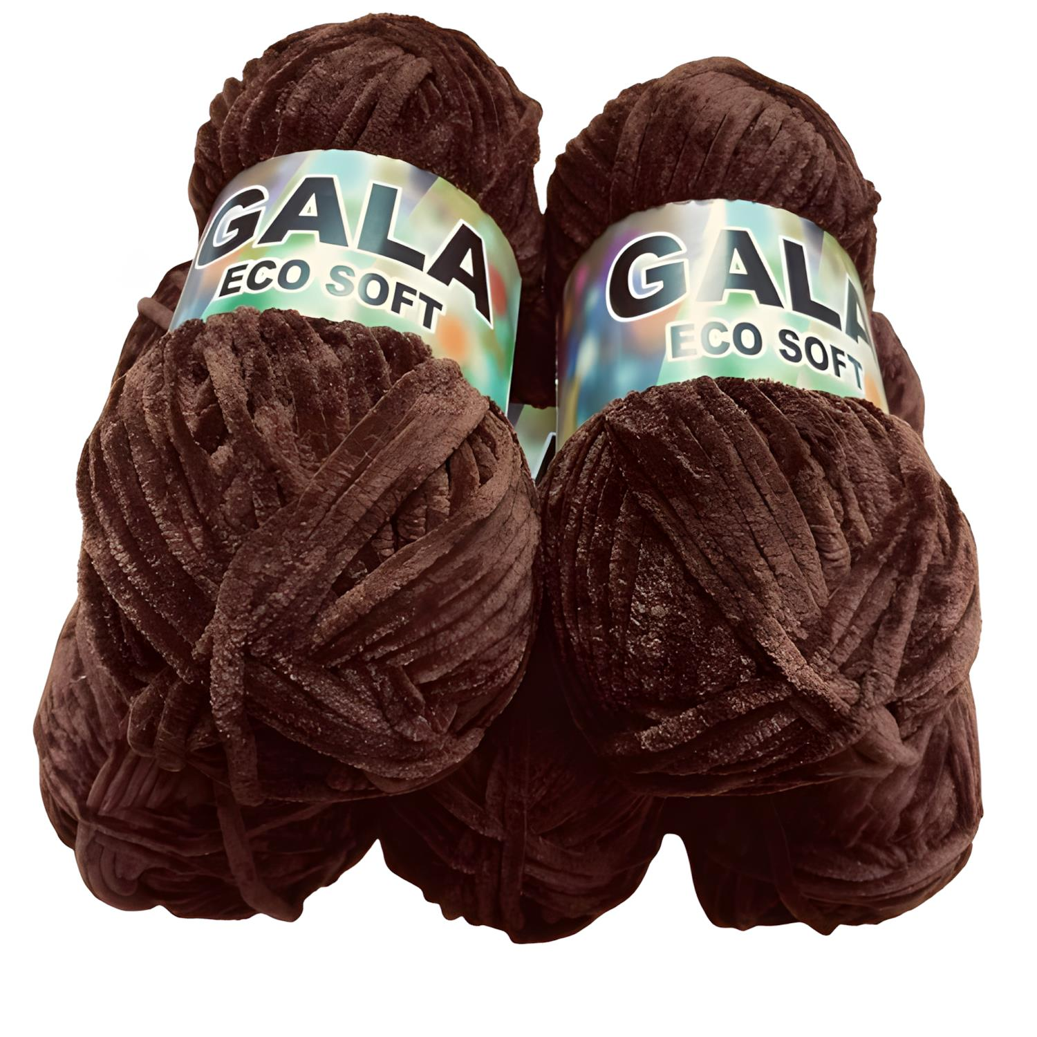 Gala Eco Soft Kadife Örgü İpi 5'li Set 500 gr 37 Acı Kahve