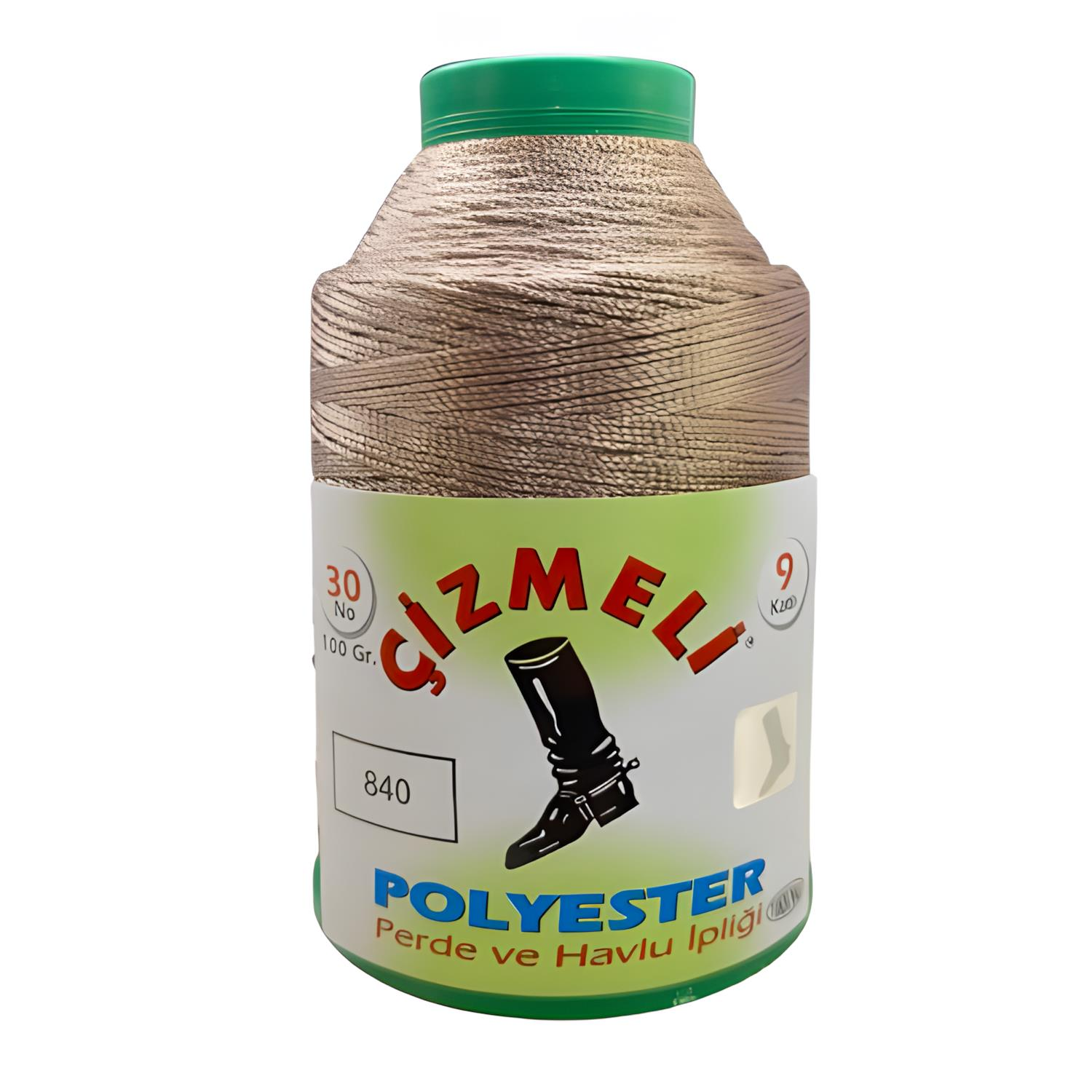 Çizmeli Polyester Perde ve Havlu İpliği No:30 100 gr 840 Küf Yeşili